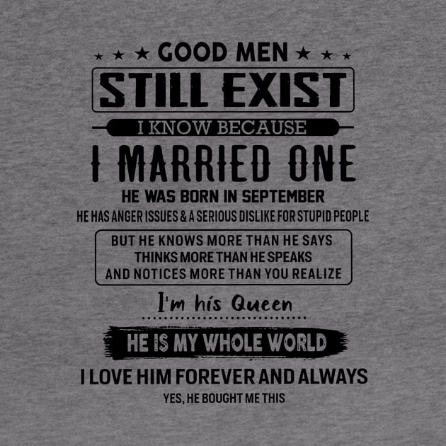 Good Men Still Exist I Married One He Was Born In September by Red and Black Floral